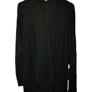 Max & Mia Womens XXL HOODIE Black Rayon Long Sleeve Pullover Shirt Sweater EUC